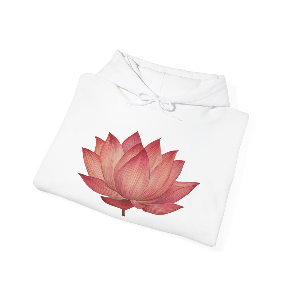 Pink Lotus Flower Cotton Hoodie | Floral Meditation Yoga Sweatshirt