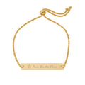 Engraved Mindful Message Bar Bracelet | Adjustable Gold Plate | Pause. Breathe. Choose