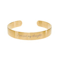 Mindful Engraved Cuff Bracelet — “I am not my thoughts” Stainless Steel
