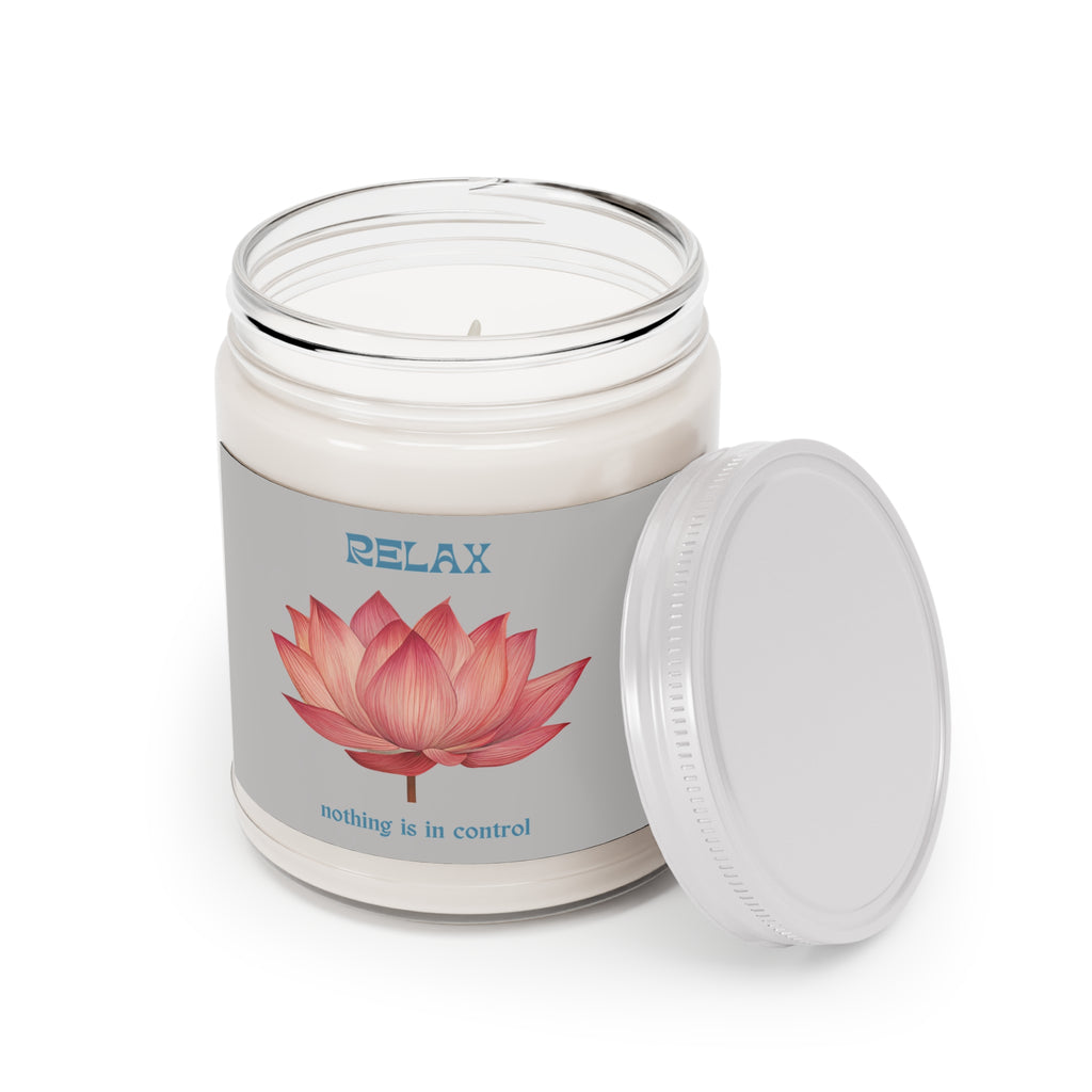 Relax lotus soy candle 9oz jar | nothing is in control