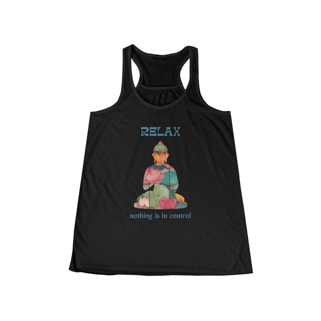 Women's Relaxing Flowy Racerback Tank with Motivational Quote