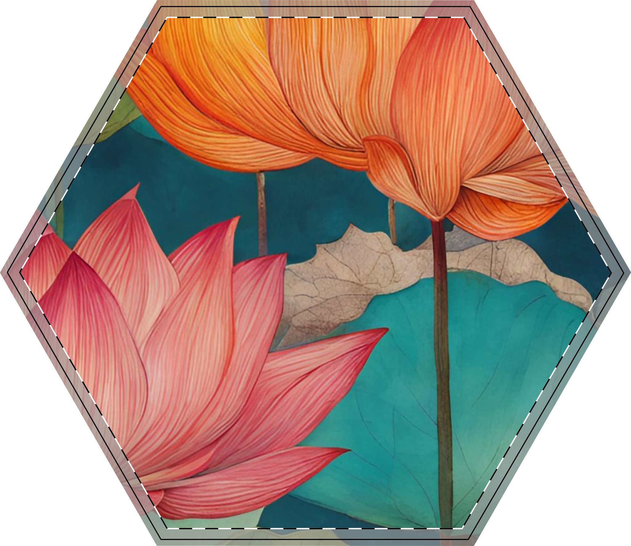 Wooden Decor Lotus Wall Art