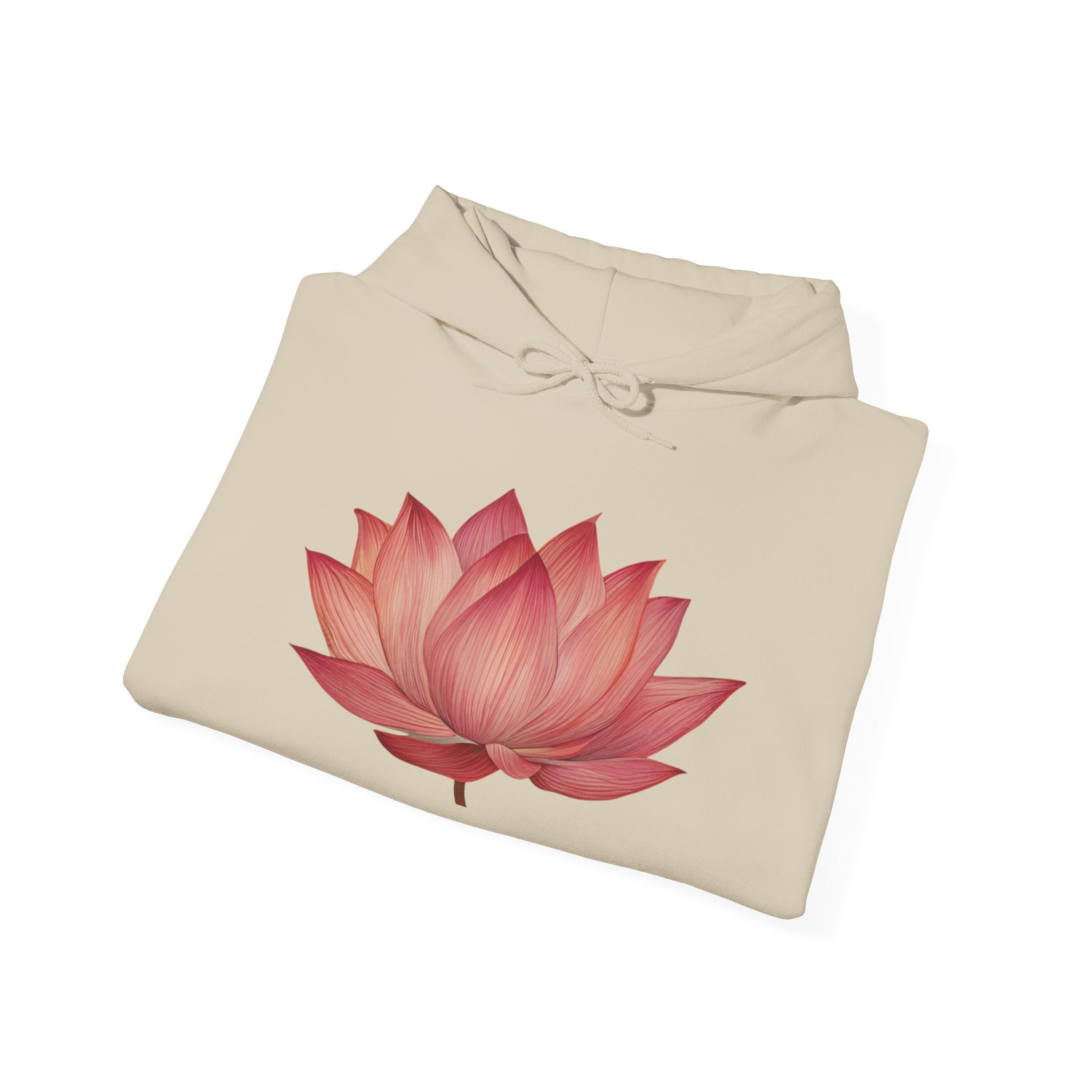 Pink Lotus Flower Cotton Hoodie | Floral Meditation Yoga Sweatshirt