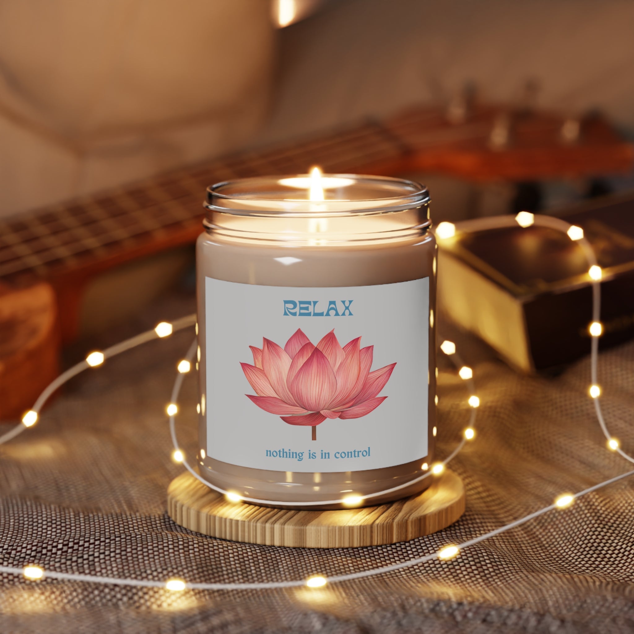 Relax lotus soy candle 9oz jar | nothing is in control