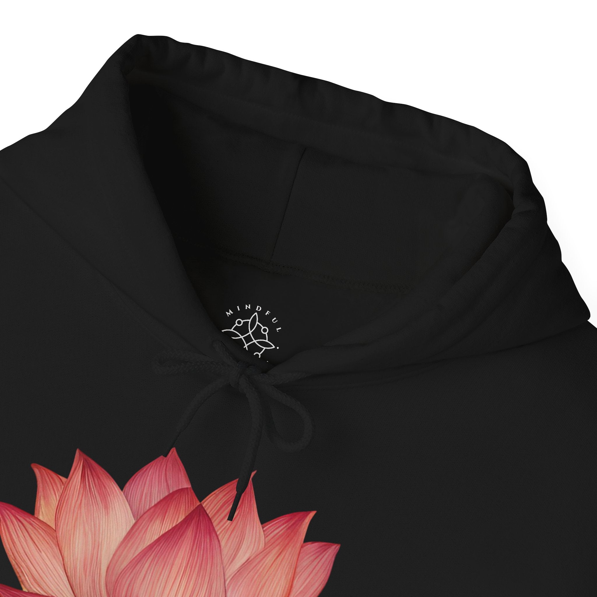 Pink Lotus Flower Cotton Hoodie | Floral Meditation Yoga Sweatshirt