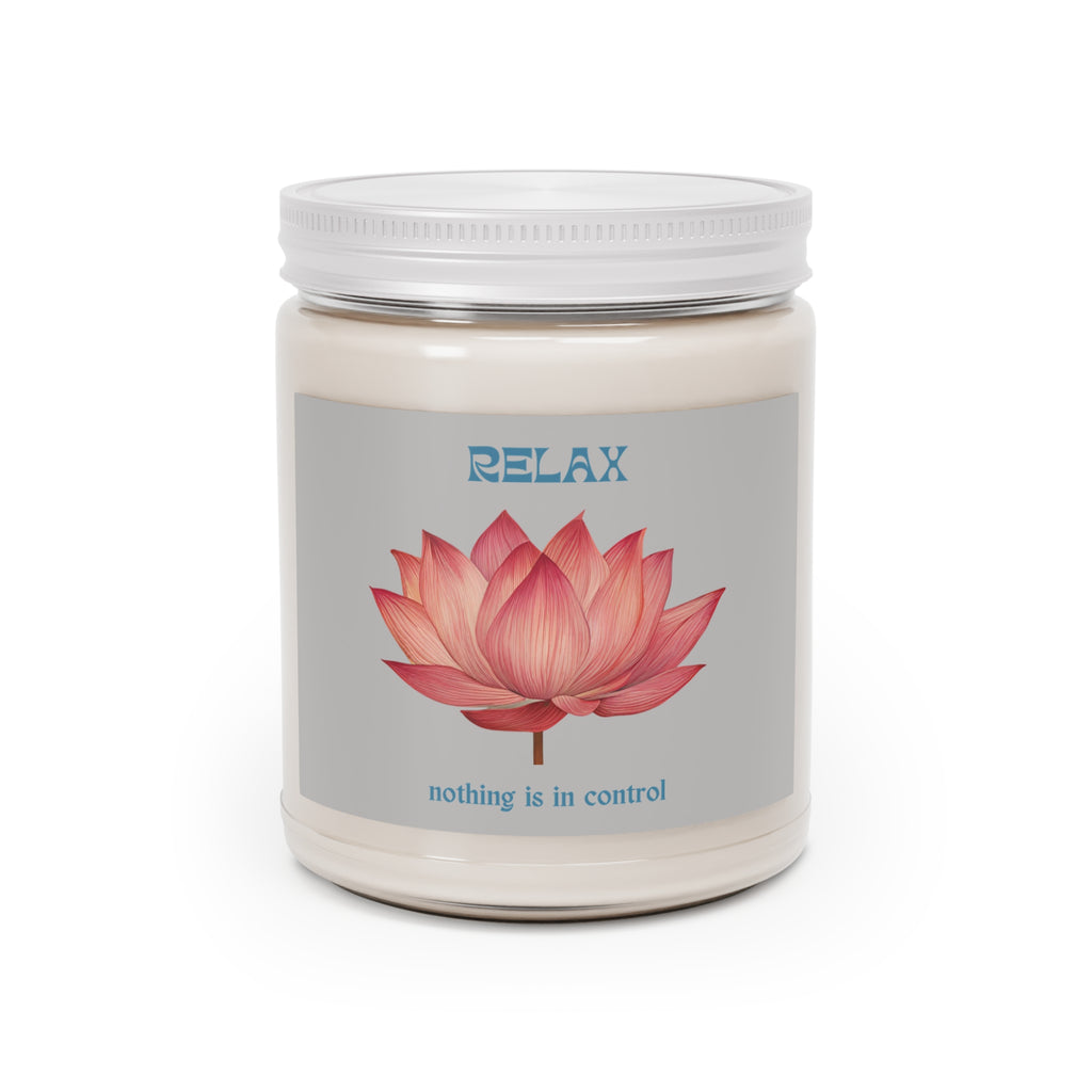 Relax lotus soy candle 9oz jar | nothing is in control