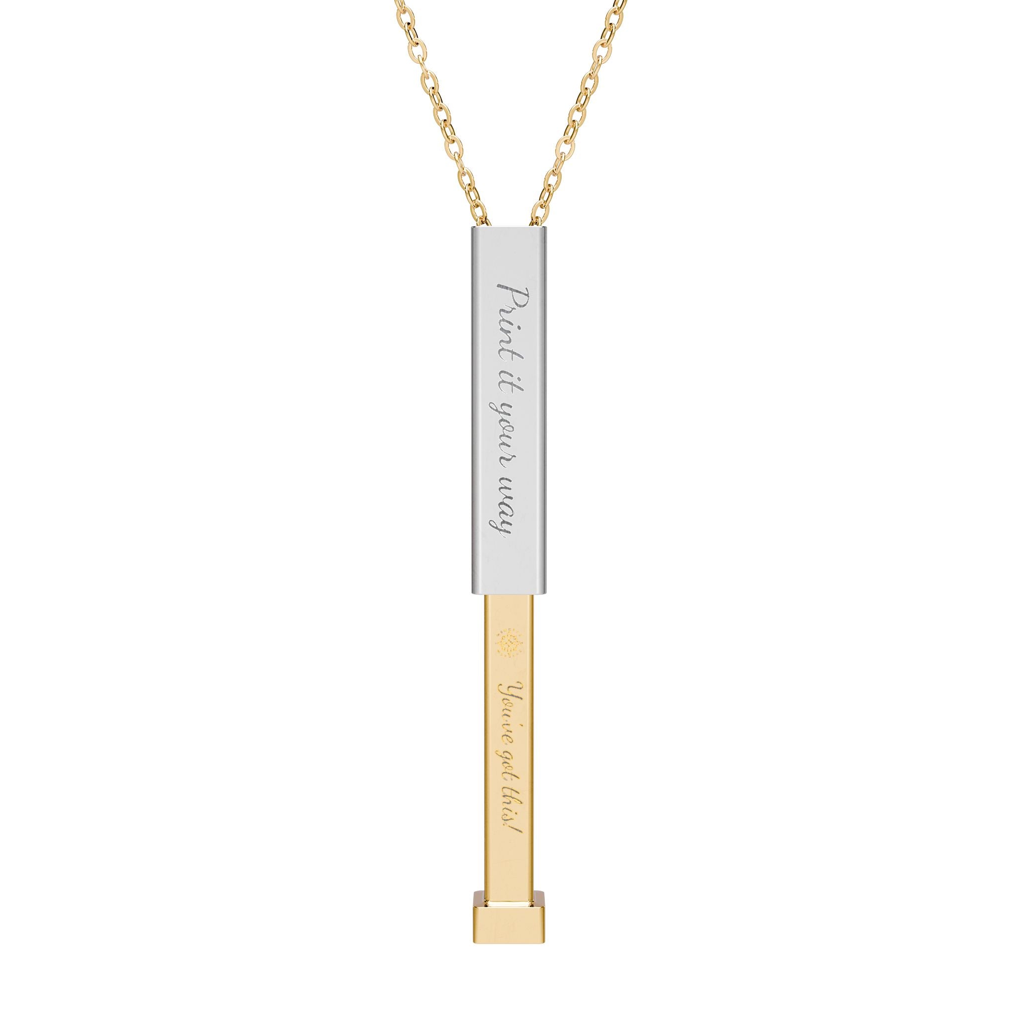 Hidden Youve Got This! Message Sliding Bar Necklace | Personalized Outer Sleeve Engraving | Encouragement Gift