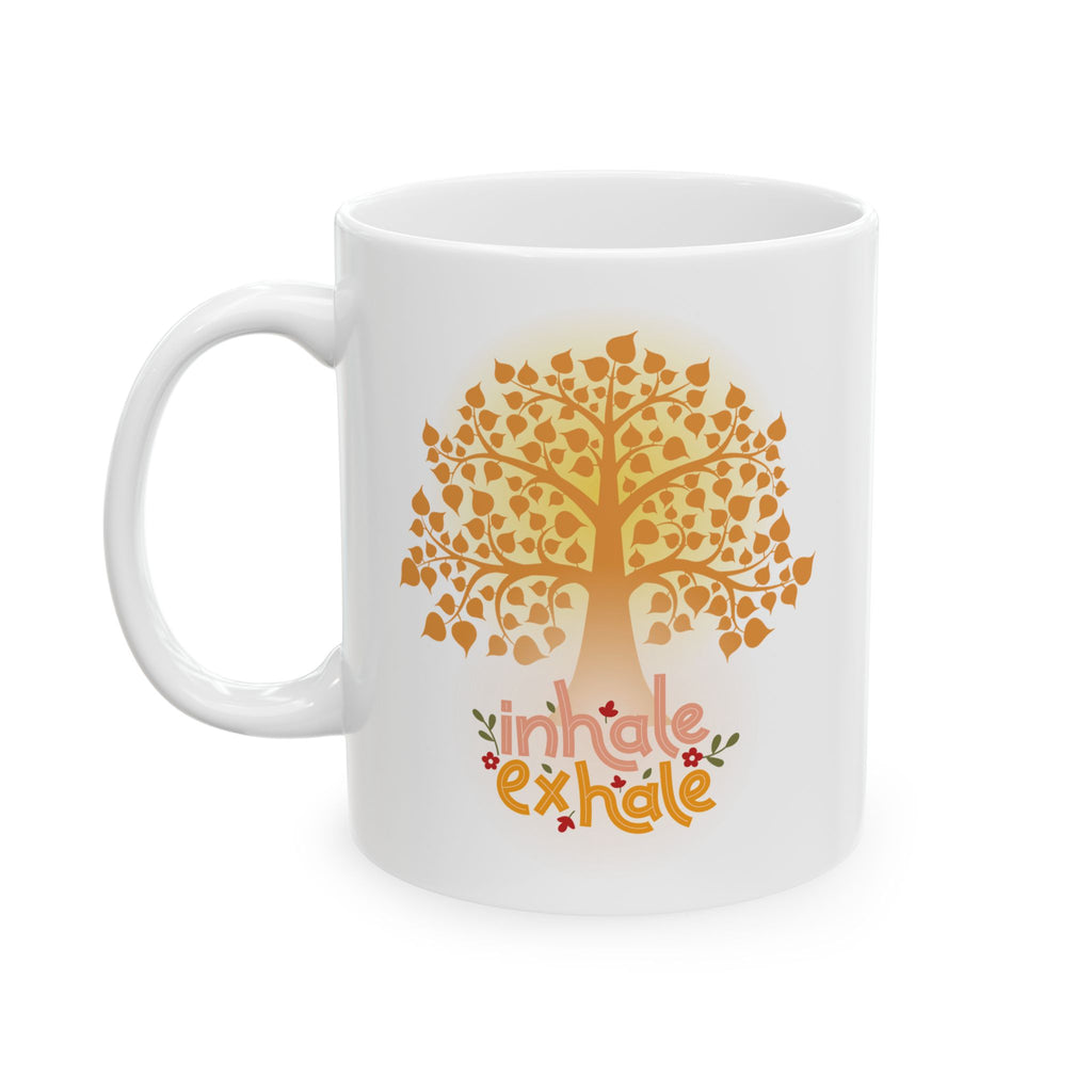 Inhale - Exhale Tea Cup, Coffee Mug, 15 oz  or 11 oz | Mindful Gift, Yoga Lover, Self Care Mug