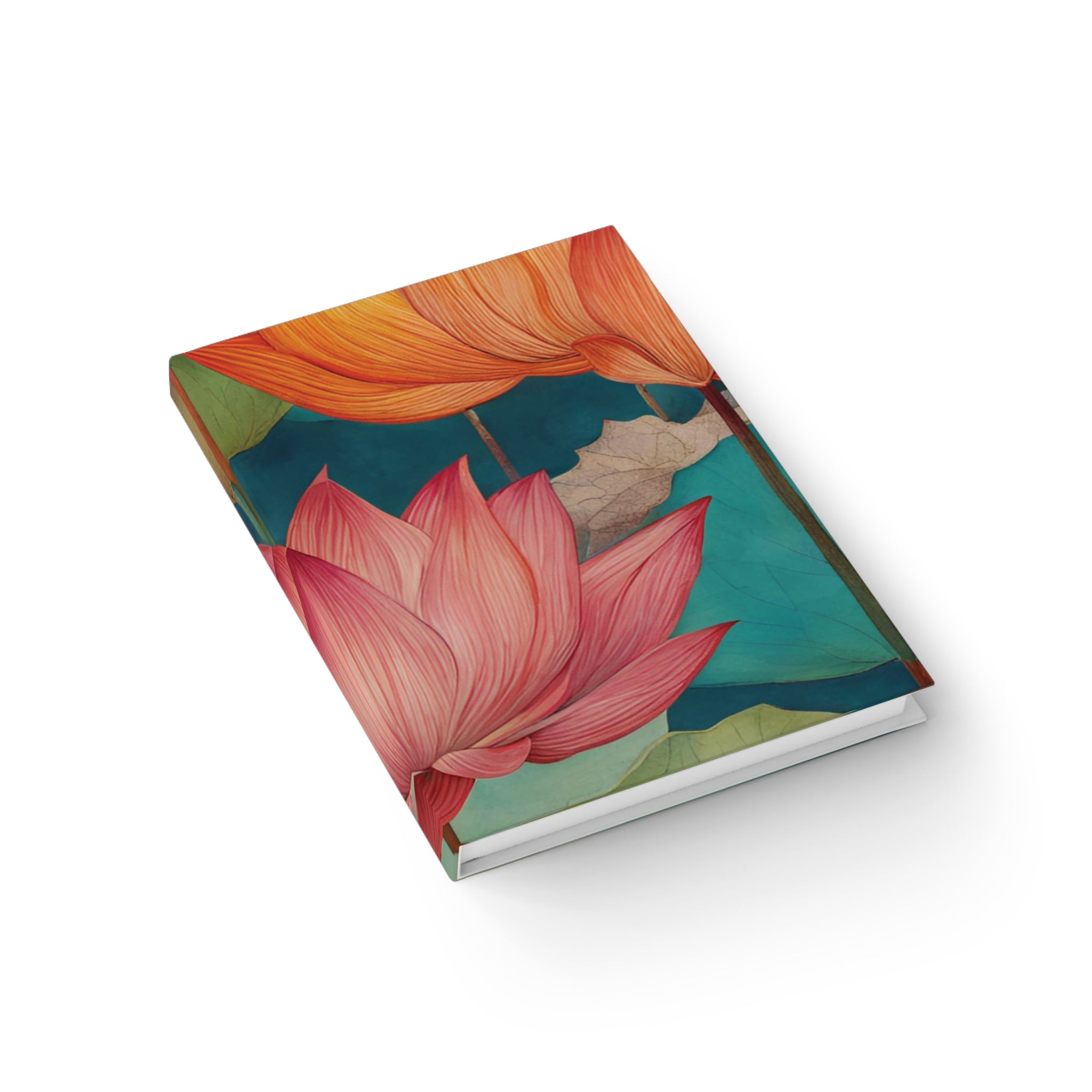 Lotus Flower Journal | Floral Hardcover Notebook, Botanical Art