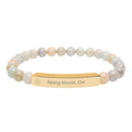 Engraved Natural Stone Bead Bracelet — Mindful Reminder "Being Mode: On" Stretch Bracelet