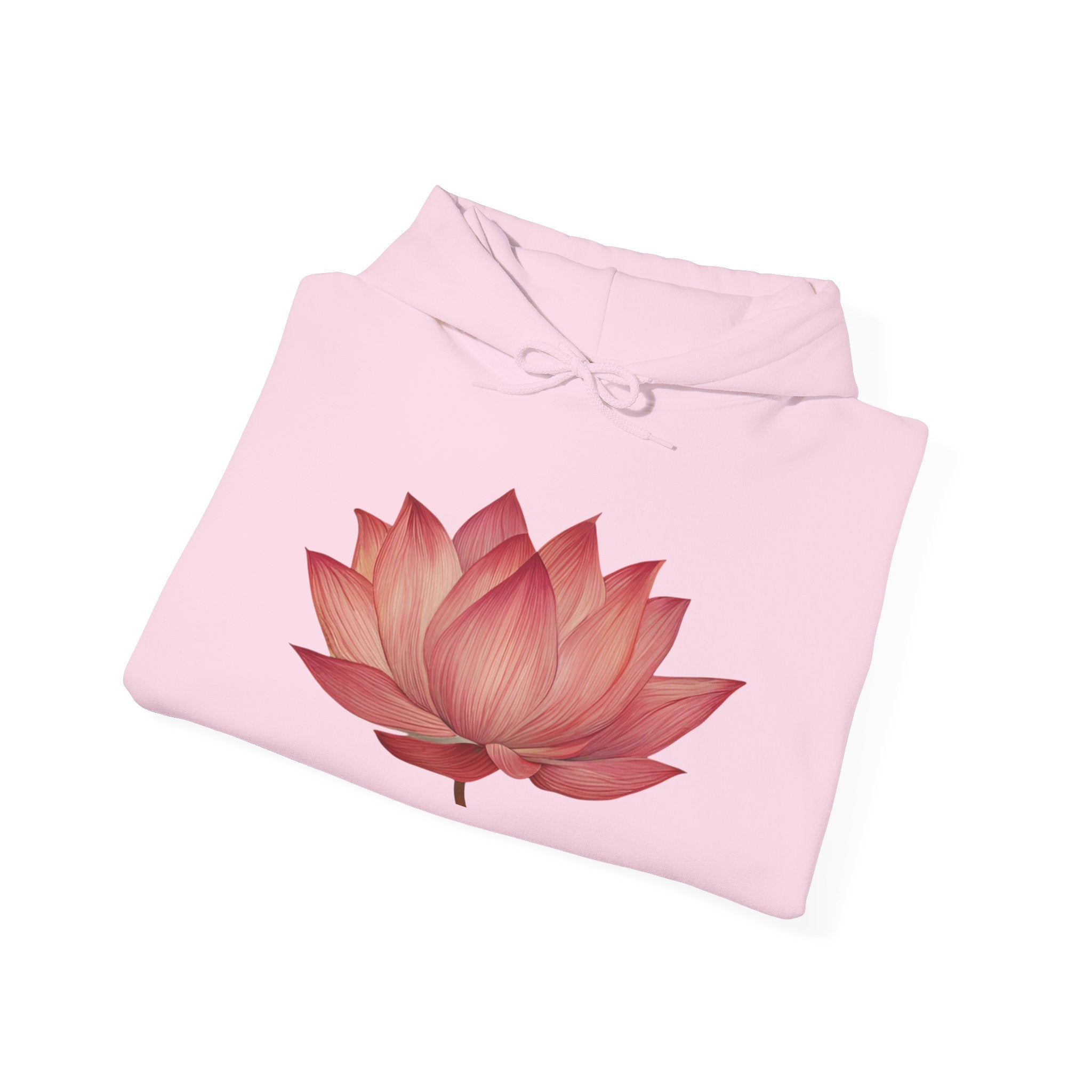 Pink Lotus Flower Cotton Hoodie | Floral Meditation Yoga Sweatshirt