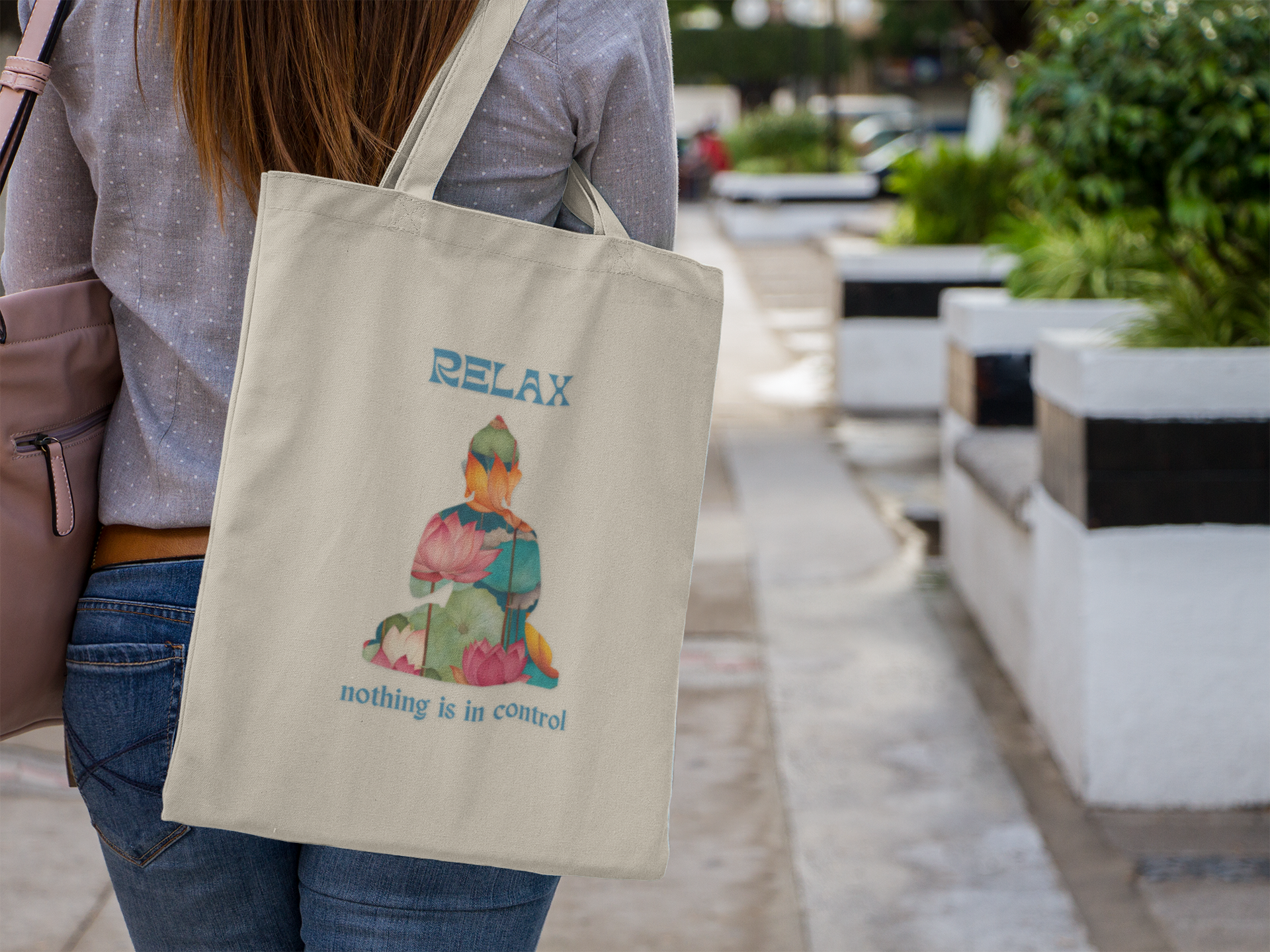 Relax Lotus Eco Tote Bag | Mindful Message