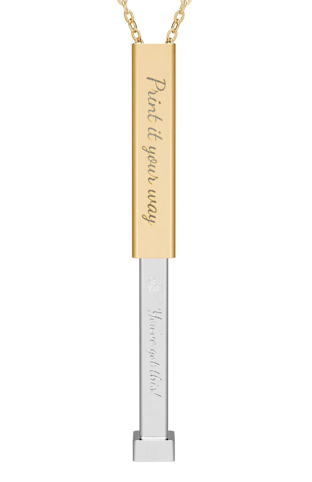 Hidden Youve Got This! Message Sliding Bar Necklace | Personalized Outer Sleeve Engraving | Encouragement Gift