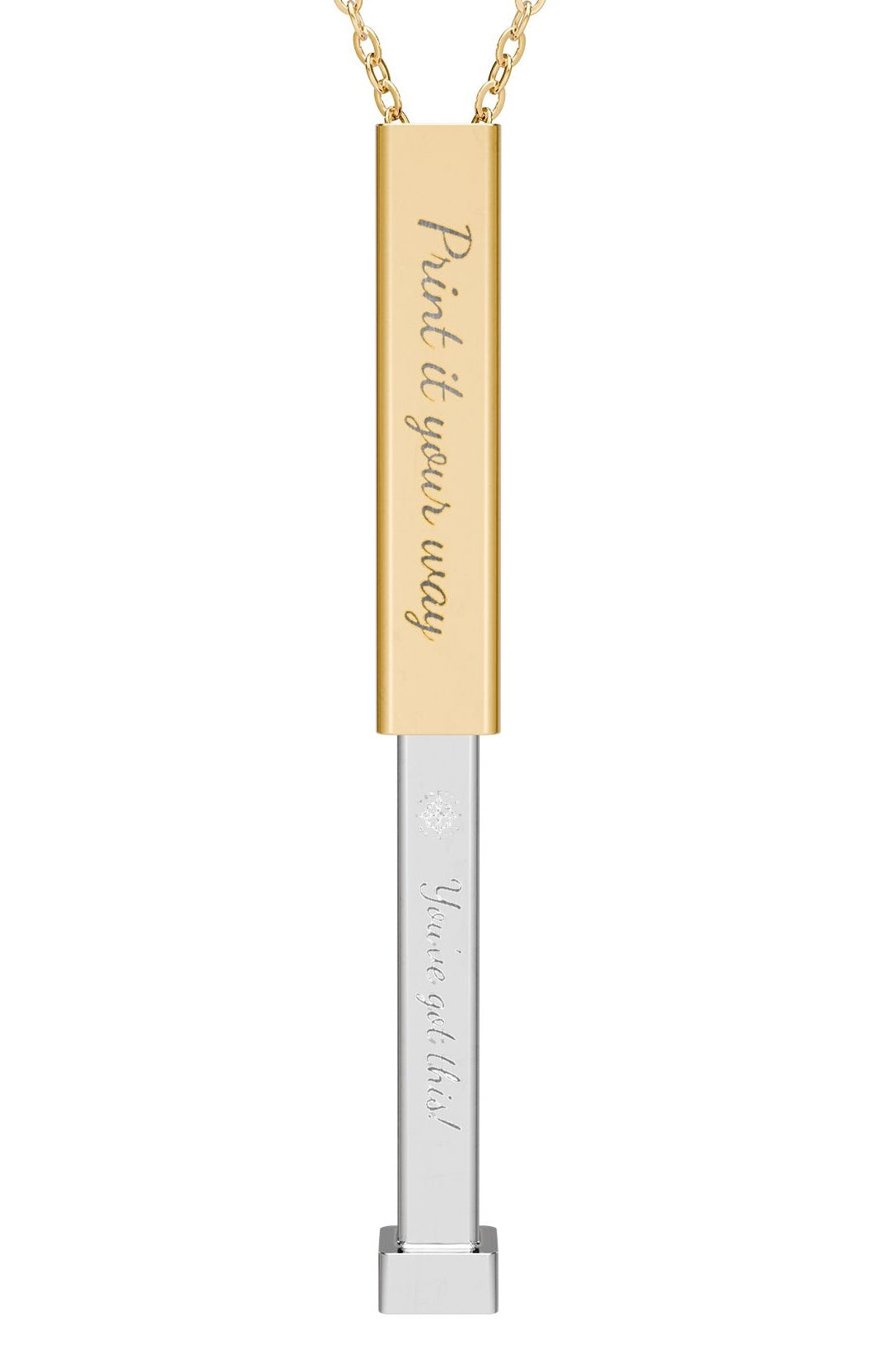 Hidden Youve Got This! Message Sliding Bar Necklace | Personalized Outer Sleeve Engraving | Encouragement Gift