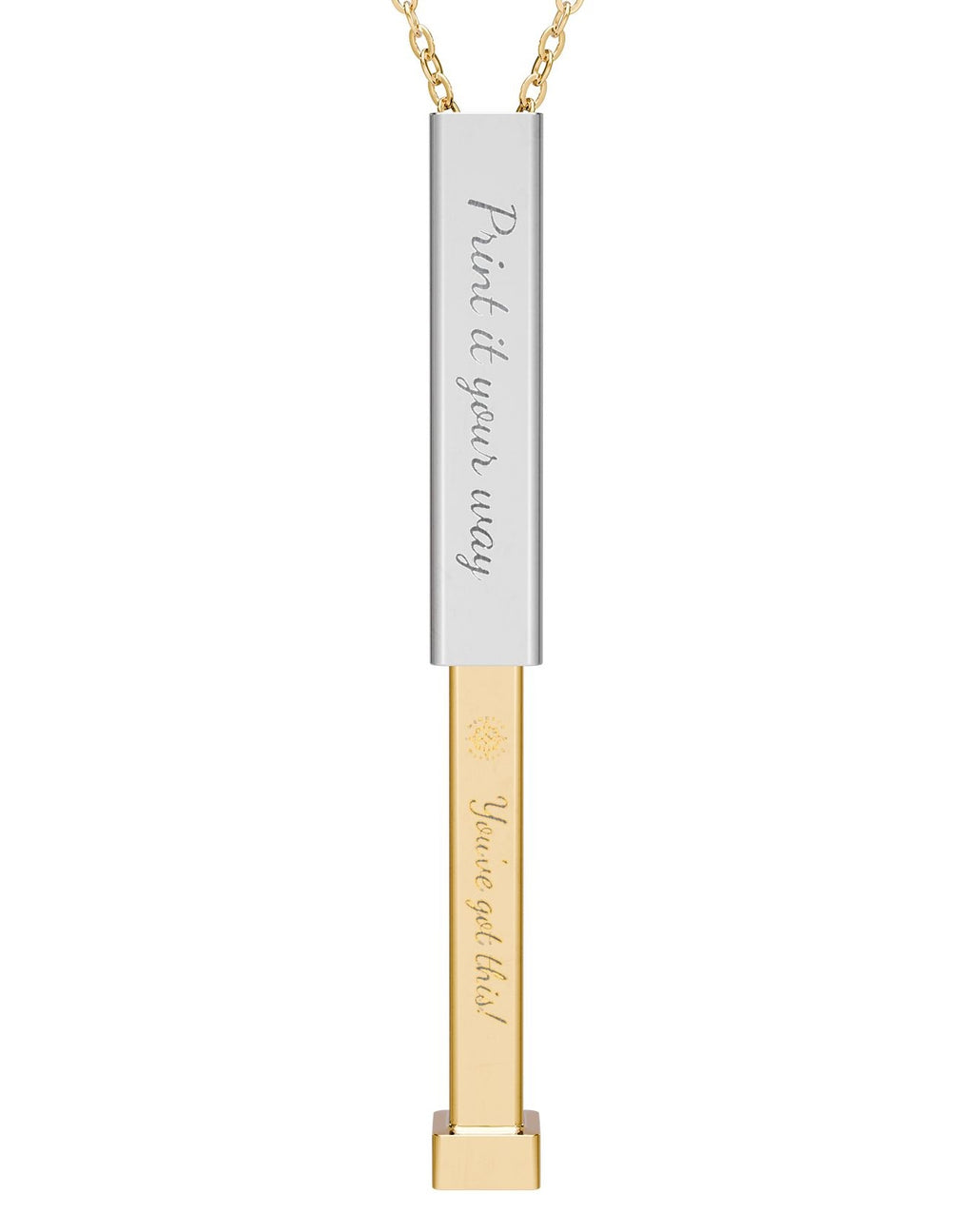 Hidden Youve Got This! Message Sliding Bar Necklace | Personalized Outer Sleeve Engraving | Encouragement Gift