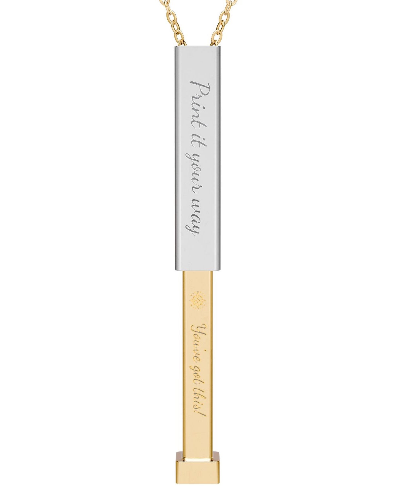 Hidden Youve Got This! Message Sliding Bar Necklace | Personalized Outer Sleeve Engraving | Encouragement Gift