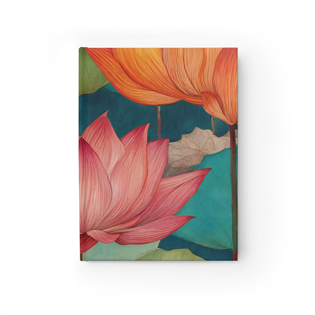 Lotus Flower Journal | Floral Hardcover Notebook, Botanical Art