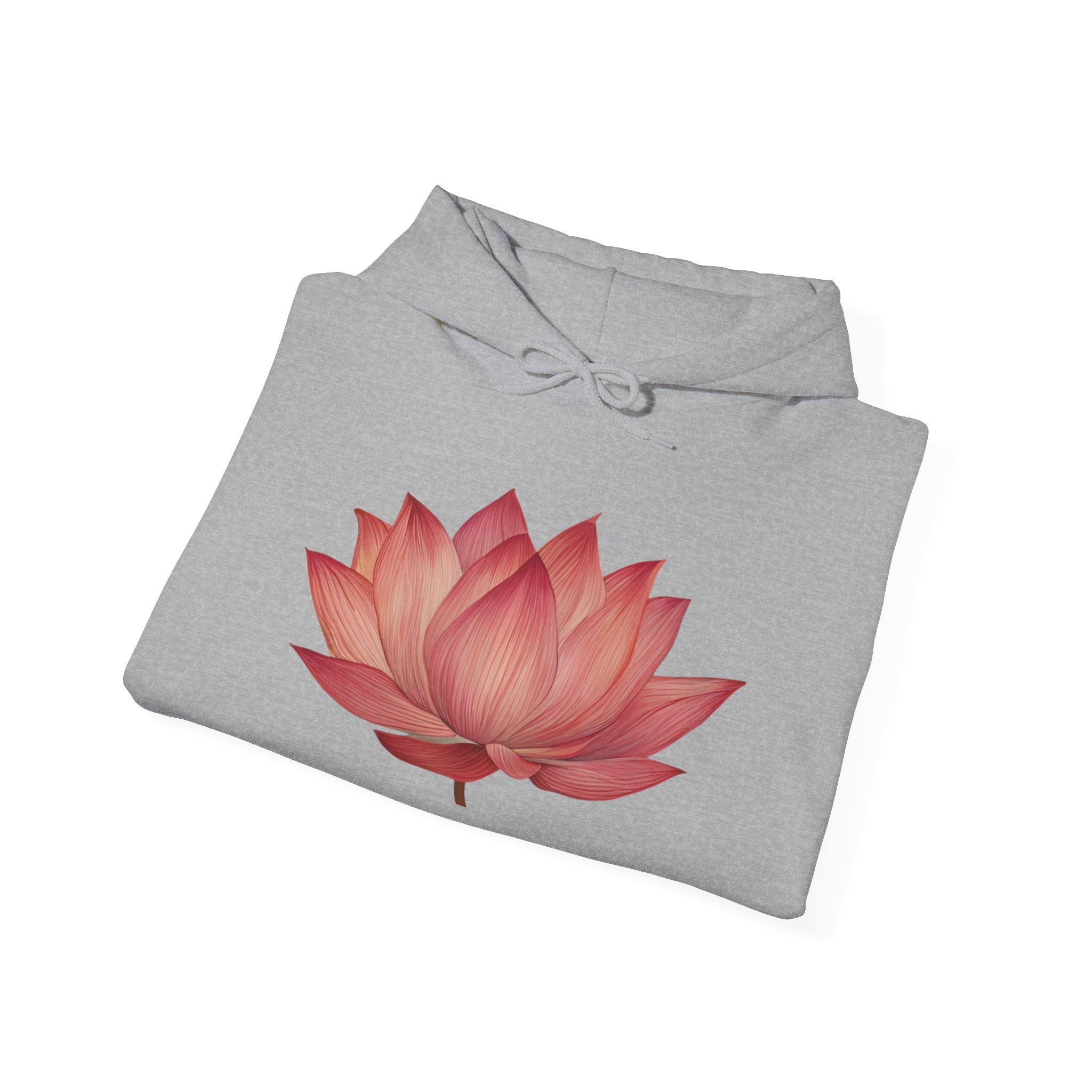 Pink Lotus Flower Cotton Hoodie | Floral Meditation Yoga Sweatshirt