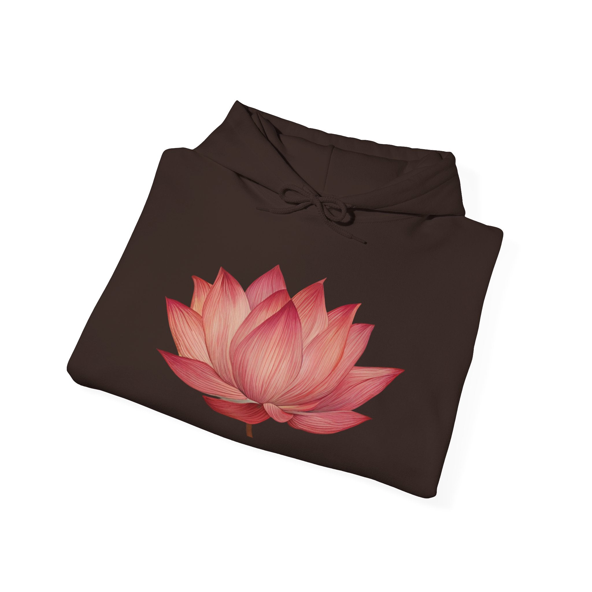 Pink Lotus Flower Cotton Hoodie | Floral Meditation Yoga Sweatshirt