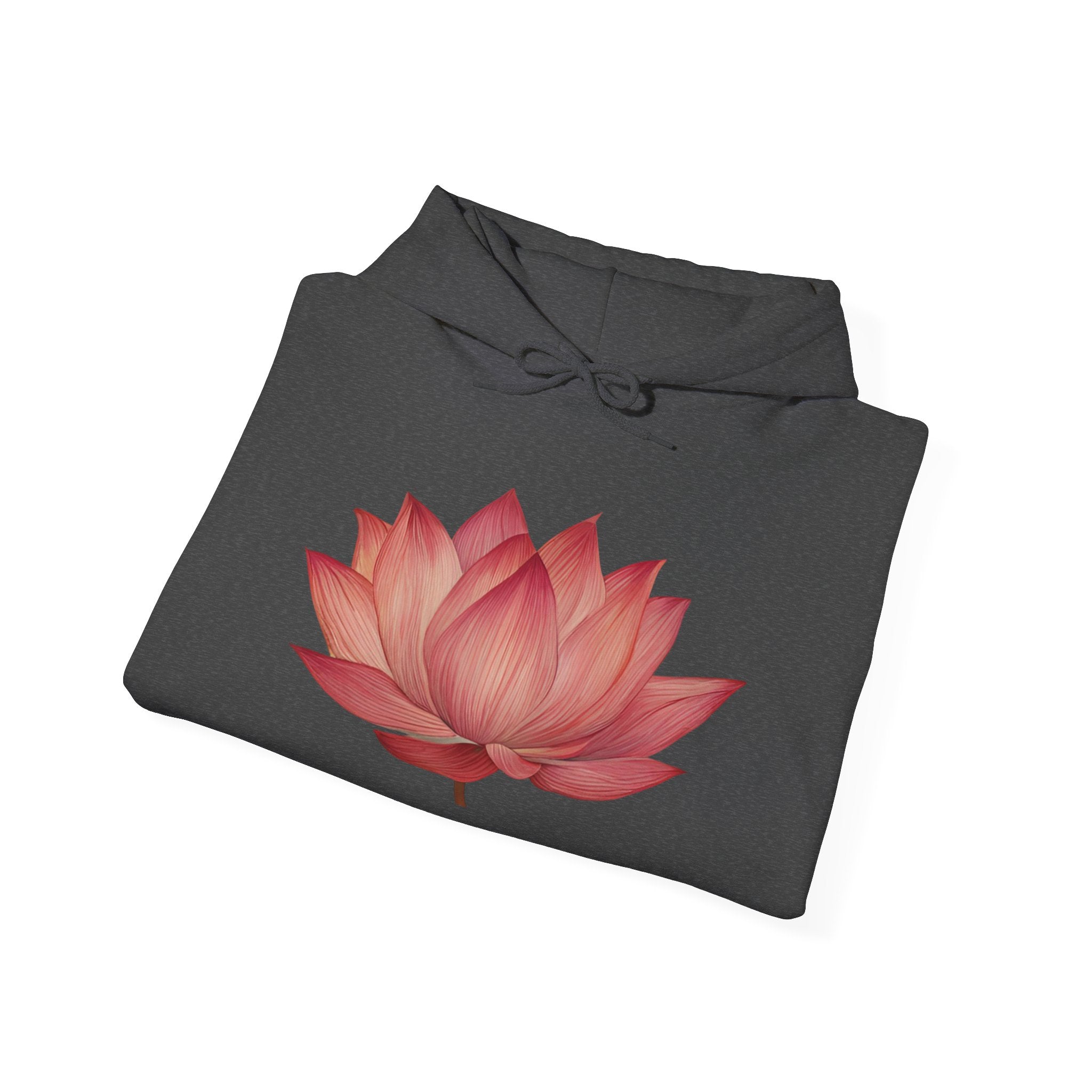 Pink Lotus Flower Cotton Hoodie | Floral Meditation Yoga Sweatshirt
