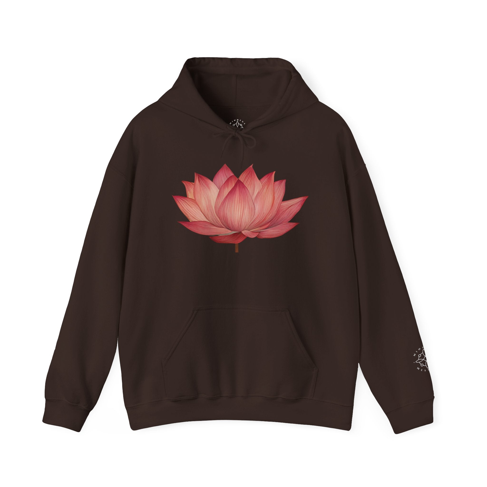 Pink Lotus Flower Cotton Hoodie | Floral Meditation Yoga Sweatshirt