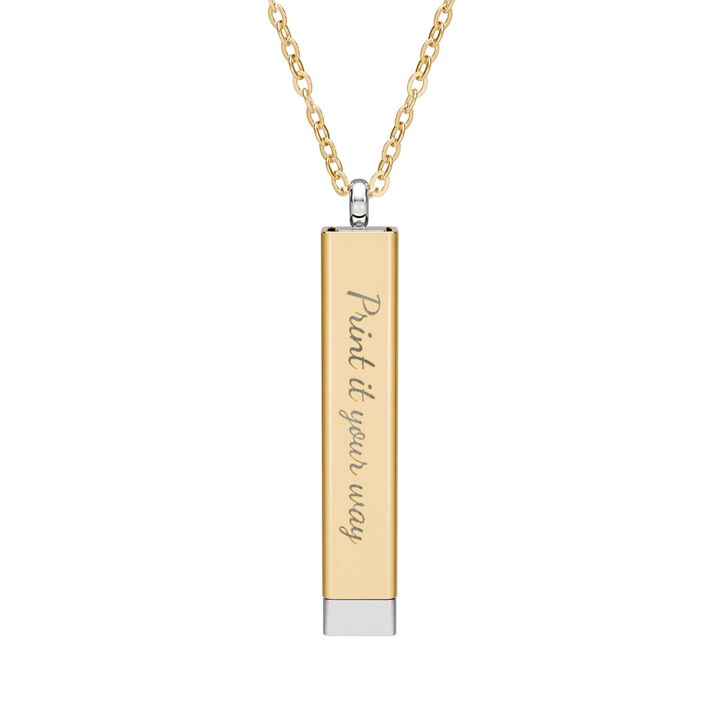 Hidden Pause... Breathe... Mantra Sliding Bar Necklace | Personalized Outer Sleeve Engraving | Secret Message Necklace