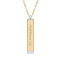 Hidden Pause... Breathe... Mantra Sliding Bar Necklace | Personalized Outer Sleeve Engraving | Secret Message Necklace