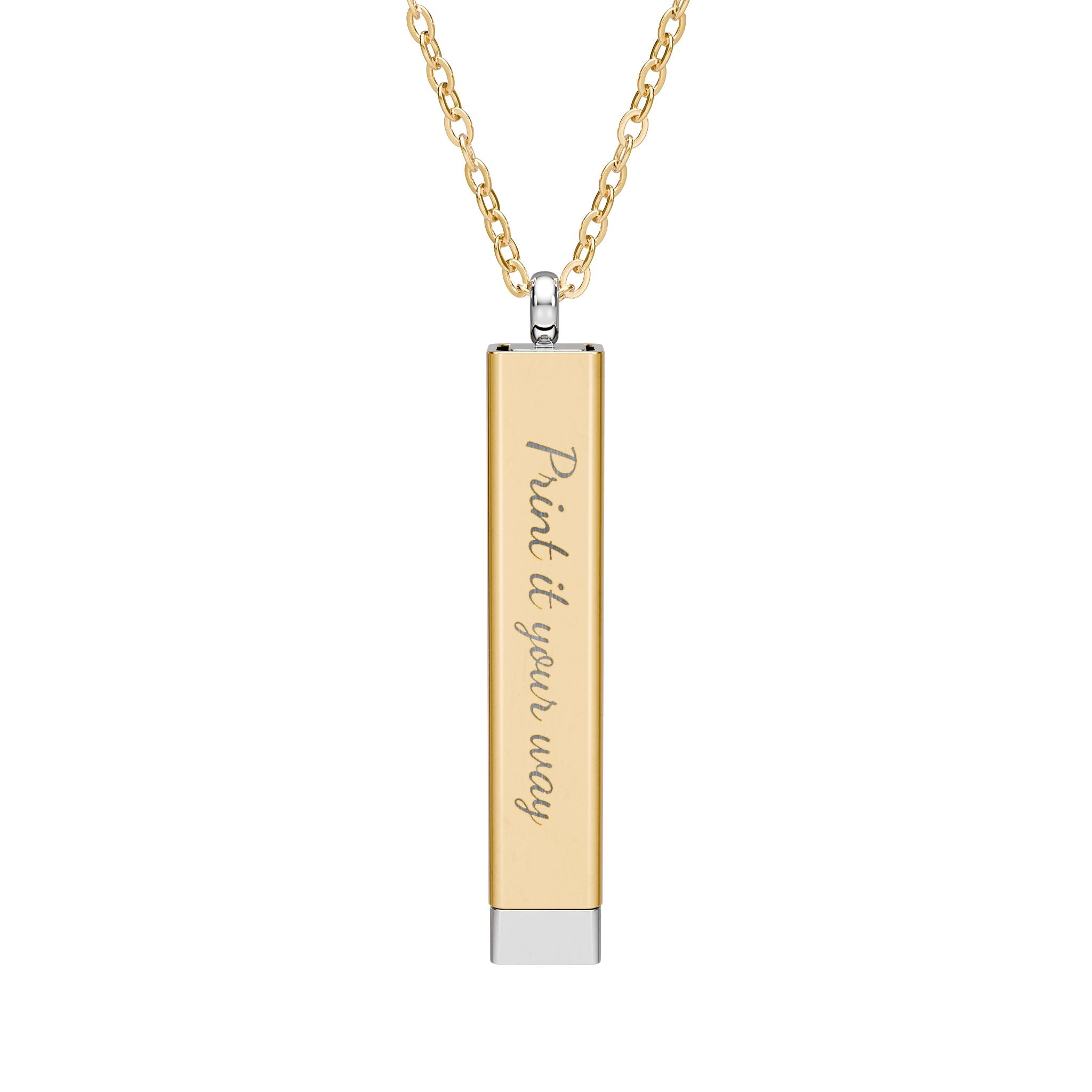 Hidden Pause... Breathe... Mantra Sliding Bar Necklace | Personalized Outer Sleeve Engraving | Secret Message Necklace