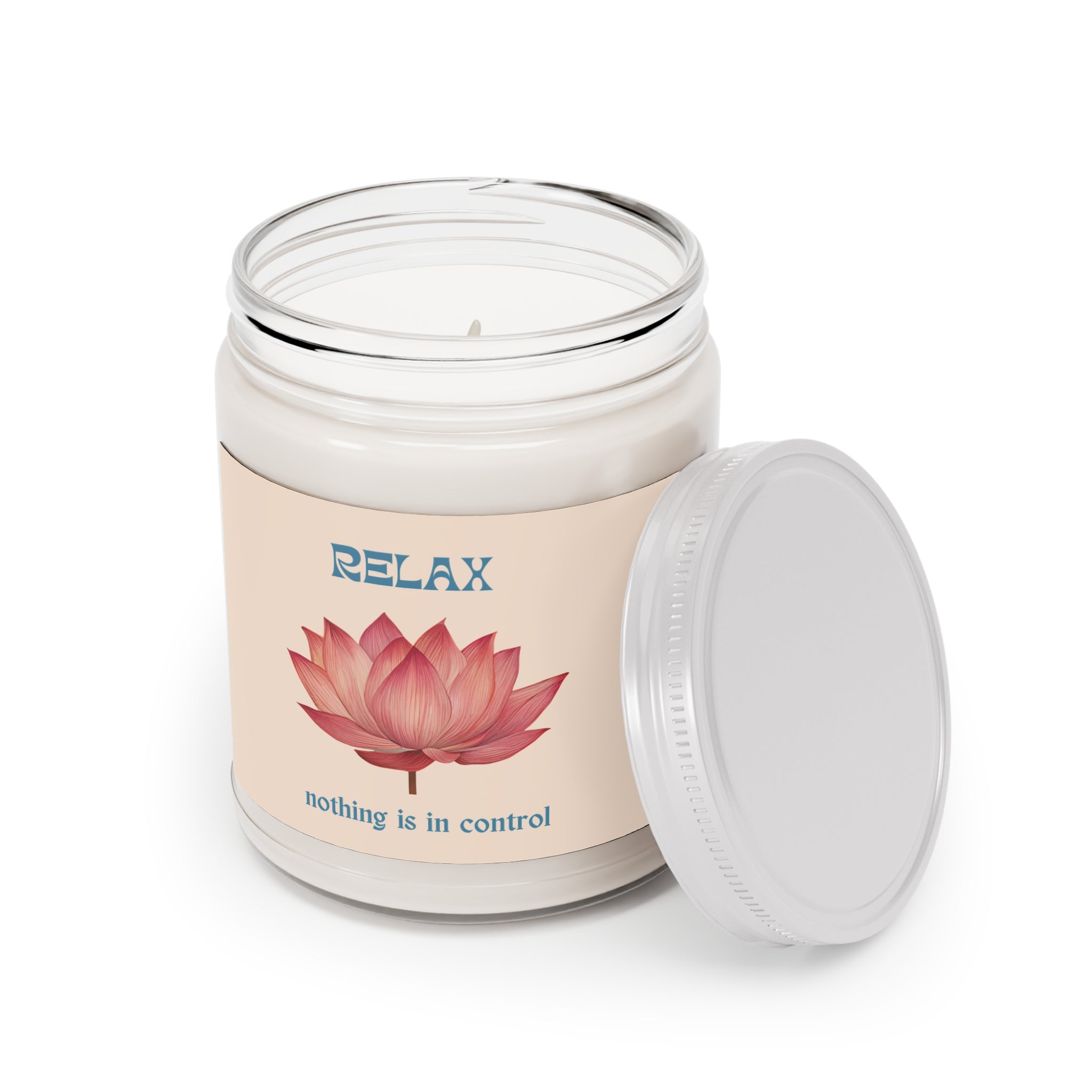 Lotus Flower Soy Candle "Relax, nothing is in control" | 9oz jar