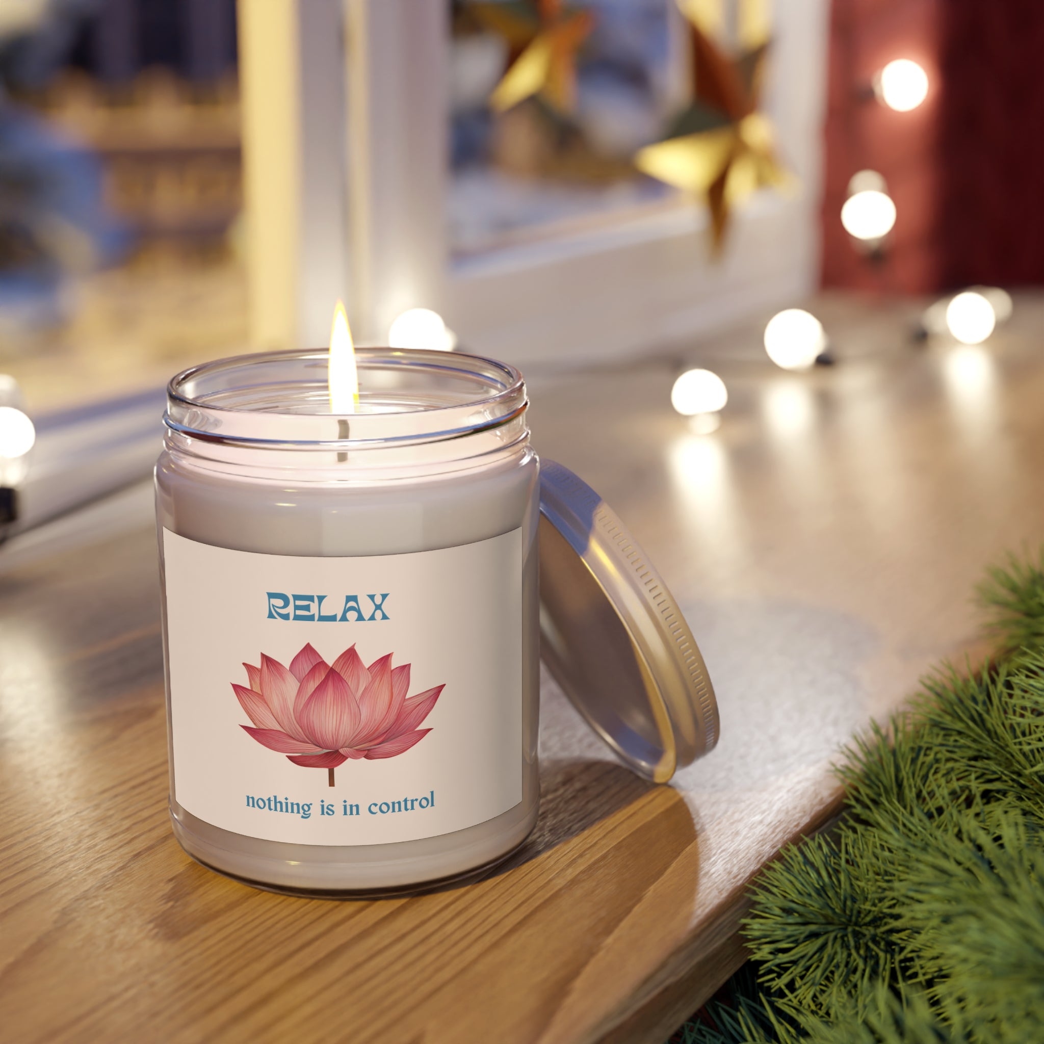 Lotus Flower Soy Candle "Relax, nothing is in control" | 9oz jar