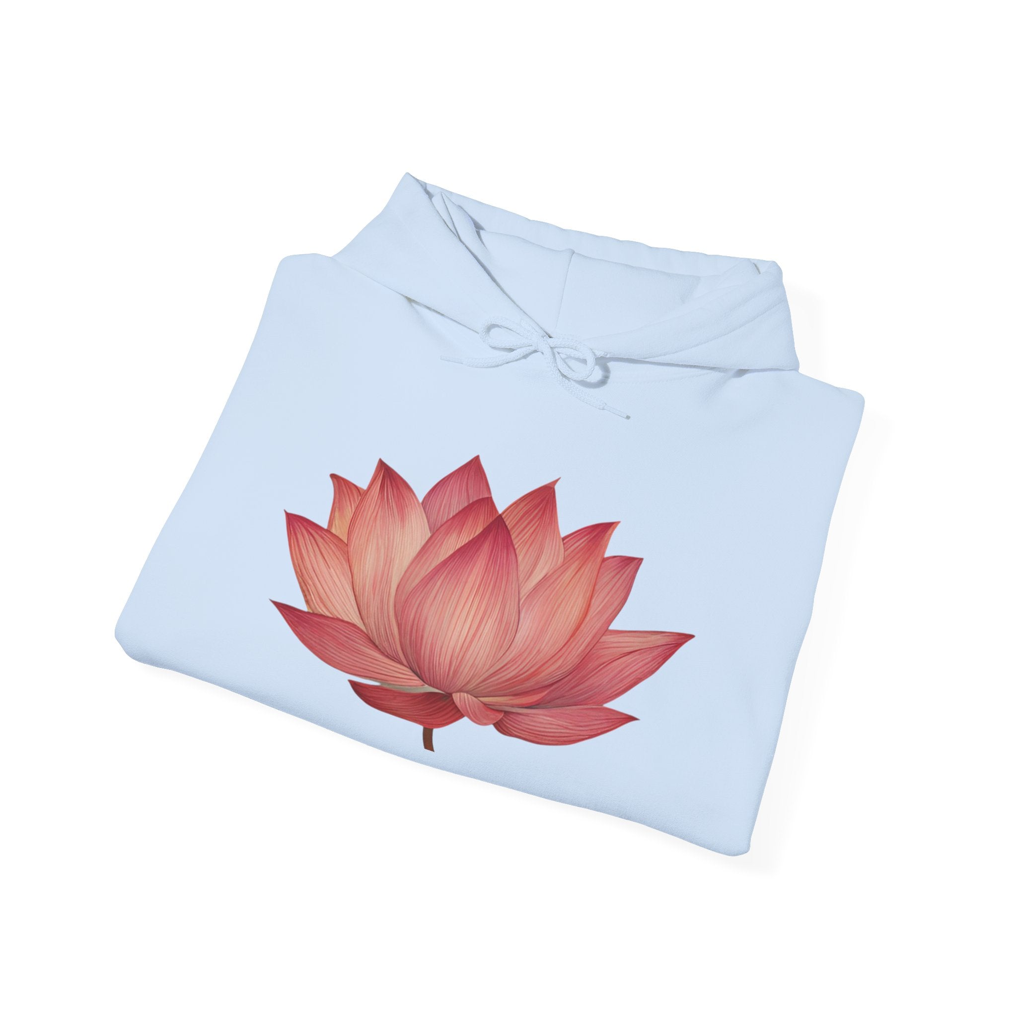 Pink Lotus Flower Cotton Hoodie | Floral Meditation Yoga Sweatshirt